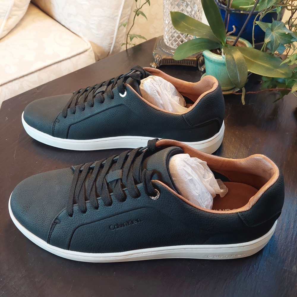Calvin Klein Men's Wivlo Athletic Sneaker Black White & Tan Size 11.5M $109 NEW! - Picture 5 of 12